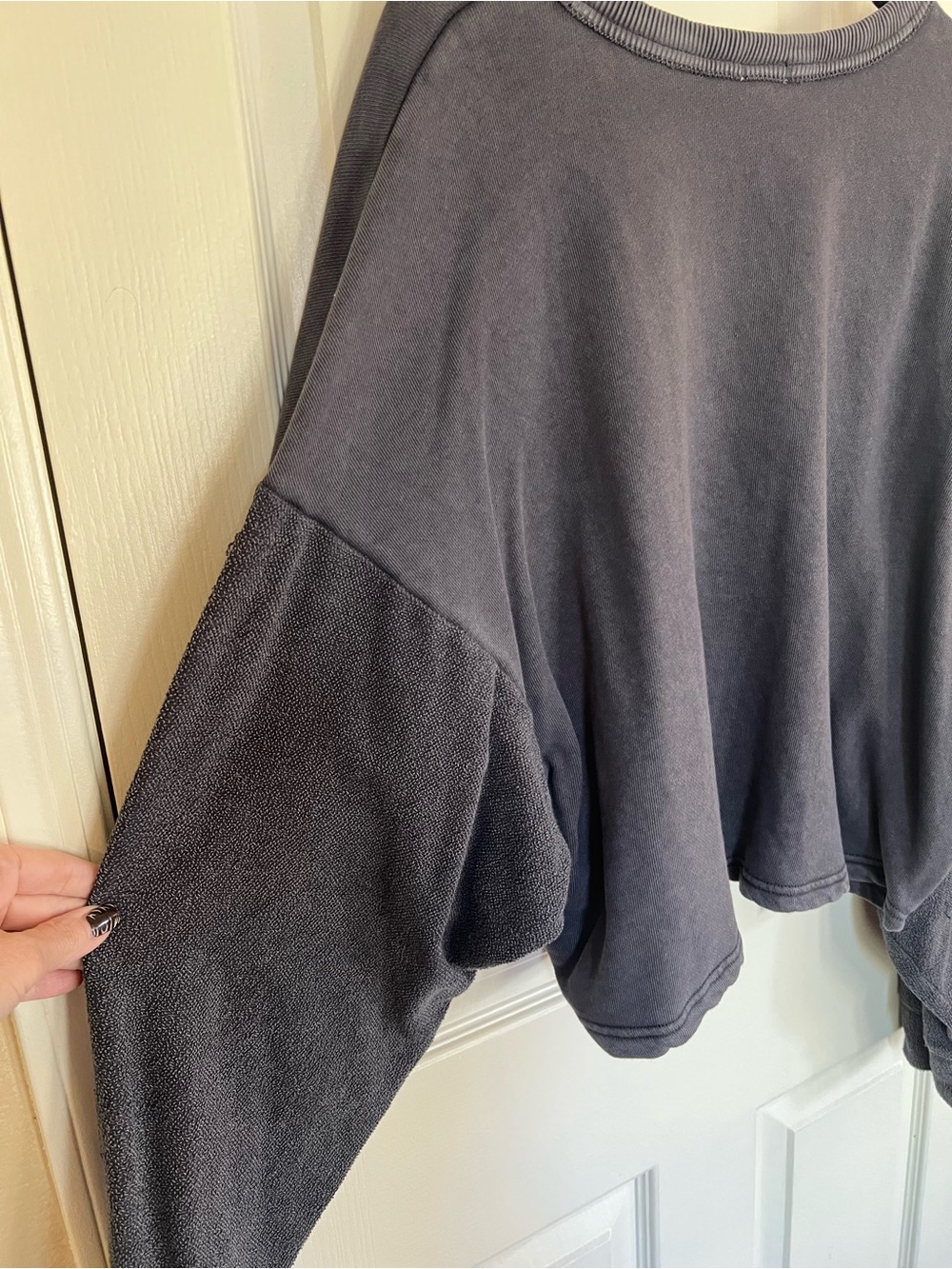 OFFLINE By Aerie Washed Charcoal Oversized Crewneck Sweatshirt XL - Picture 8 of 8